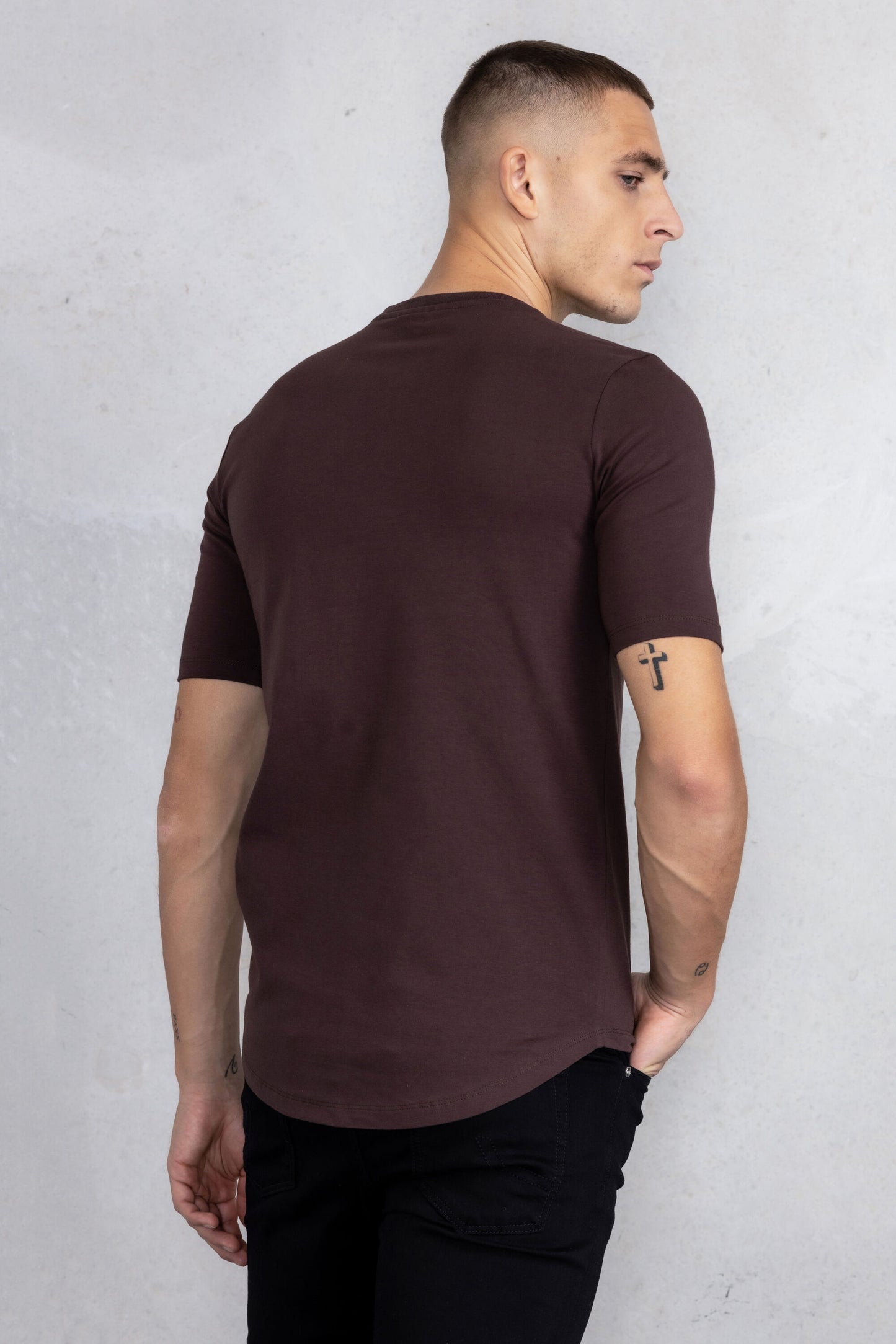 Athletic Small Branded Chest T-Shirt Java