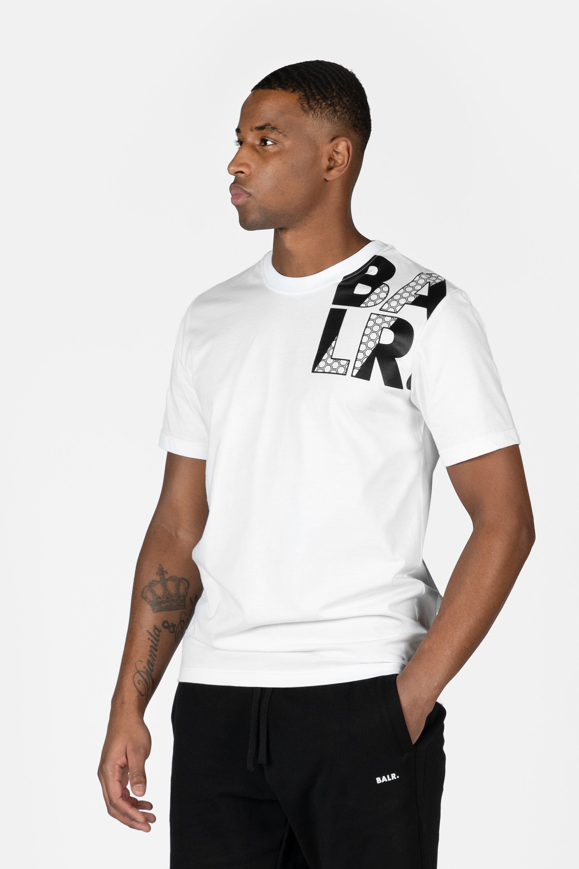 Hex Stripe Regular Fit T-Shirt Bright White