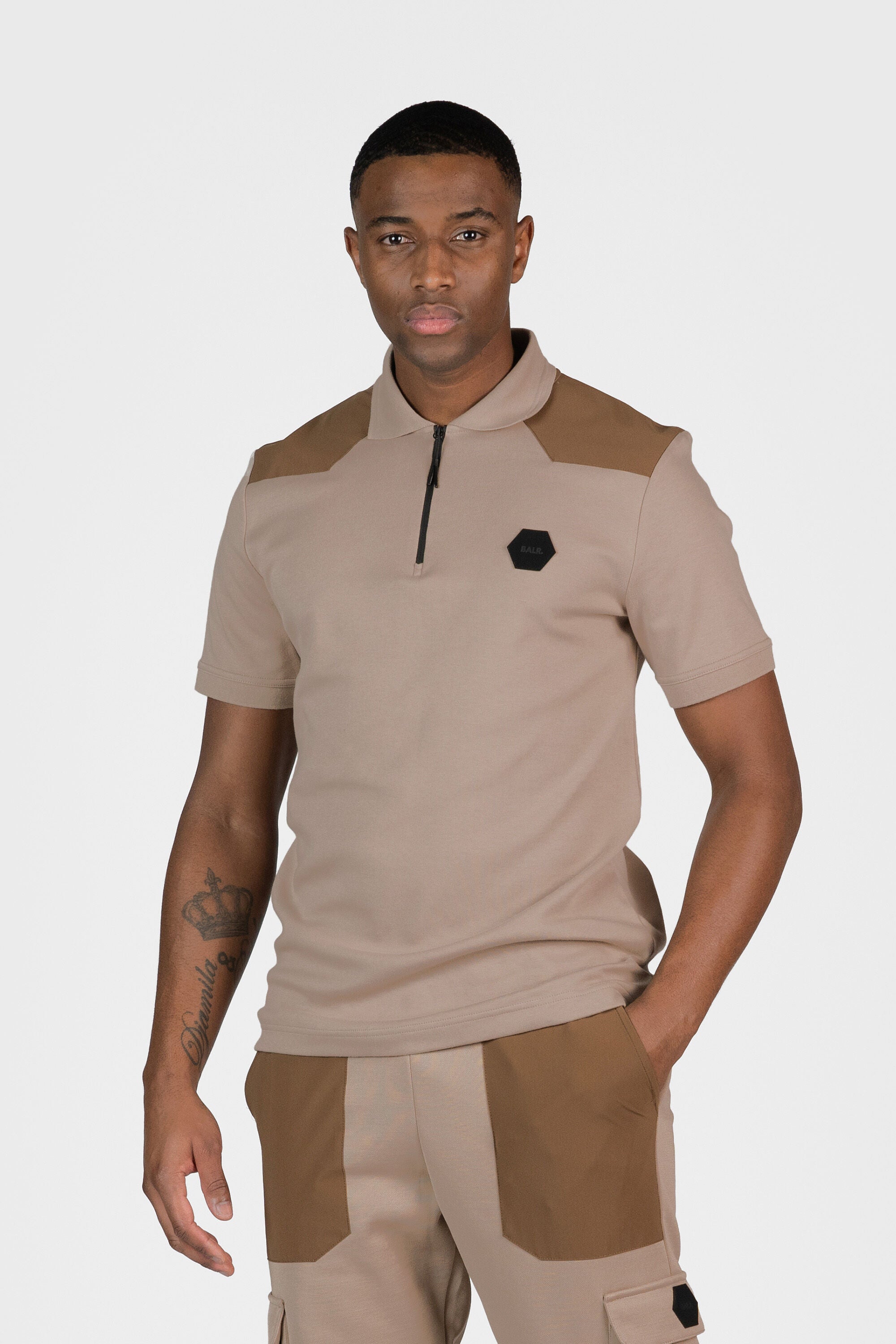 Q+ Regular Fit Polo Shirt Warm Taupe