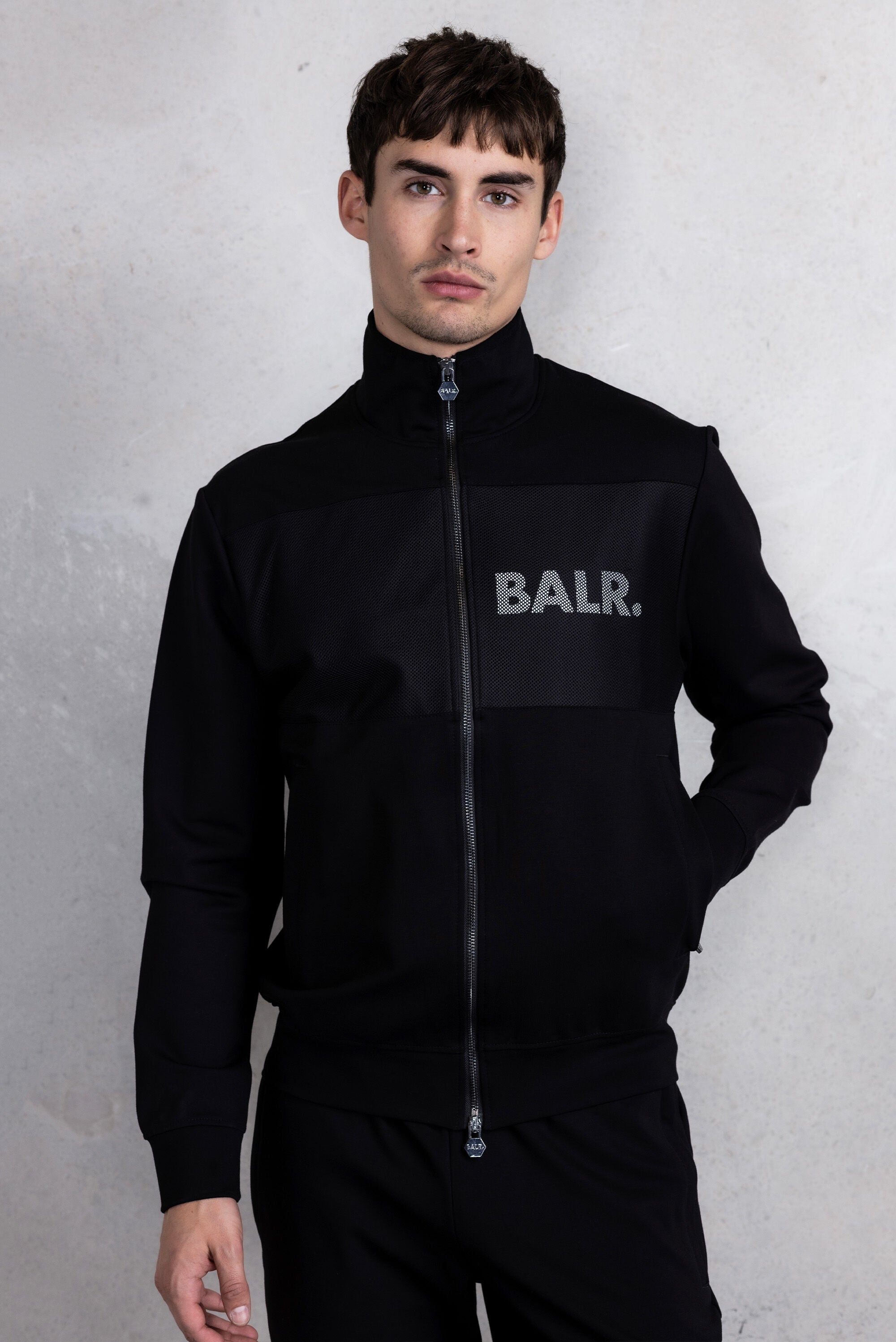 Louis Slim Mesh Track Jacket Jet Black BALR