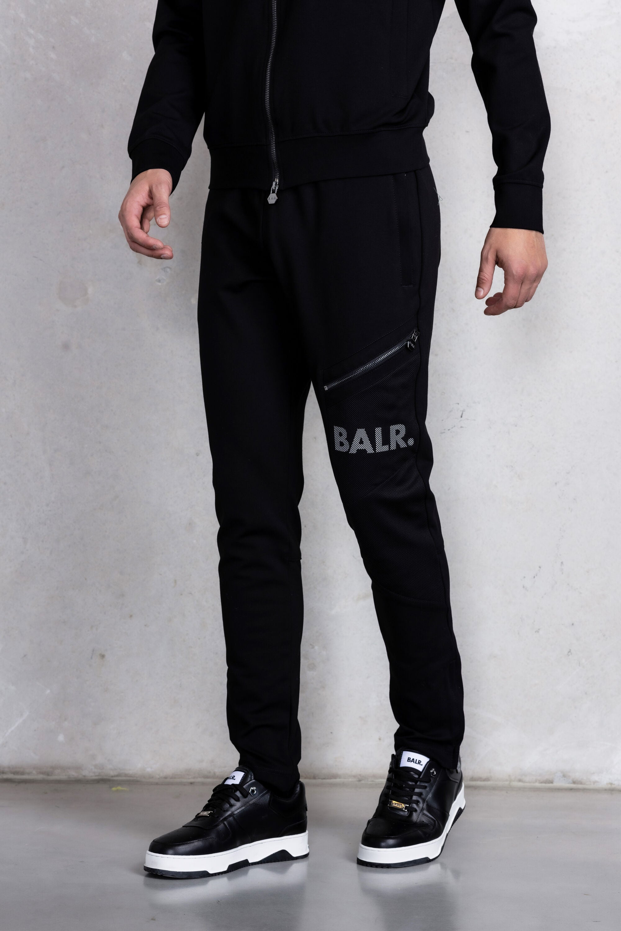 Louis Slim Mesh Track Pants Jet Black BALR