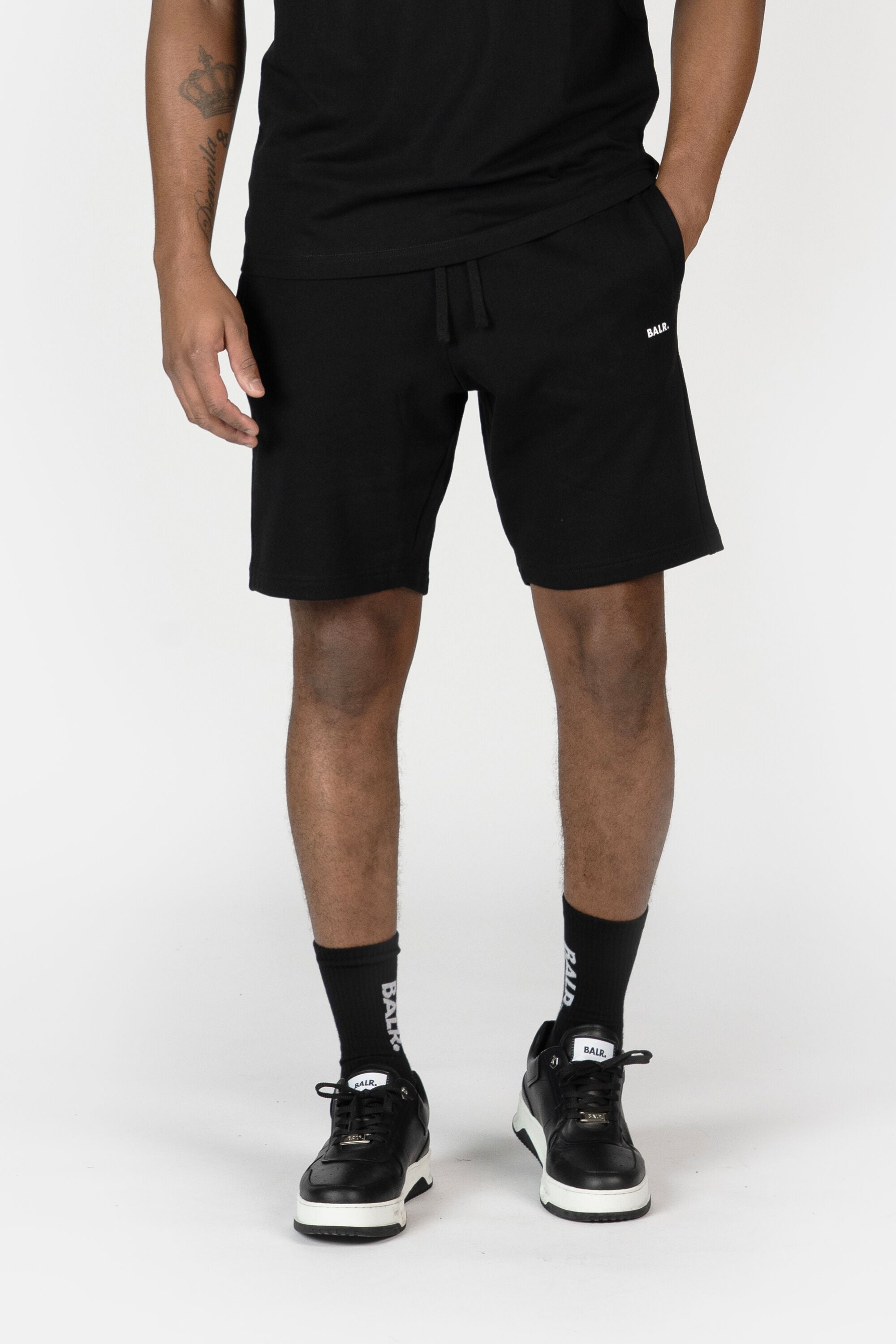 Brand Regular Fit Shorts Long Line Jet Black
