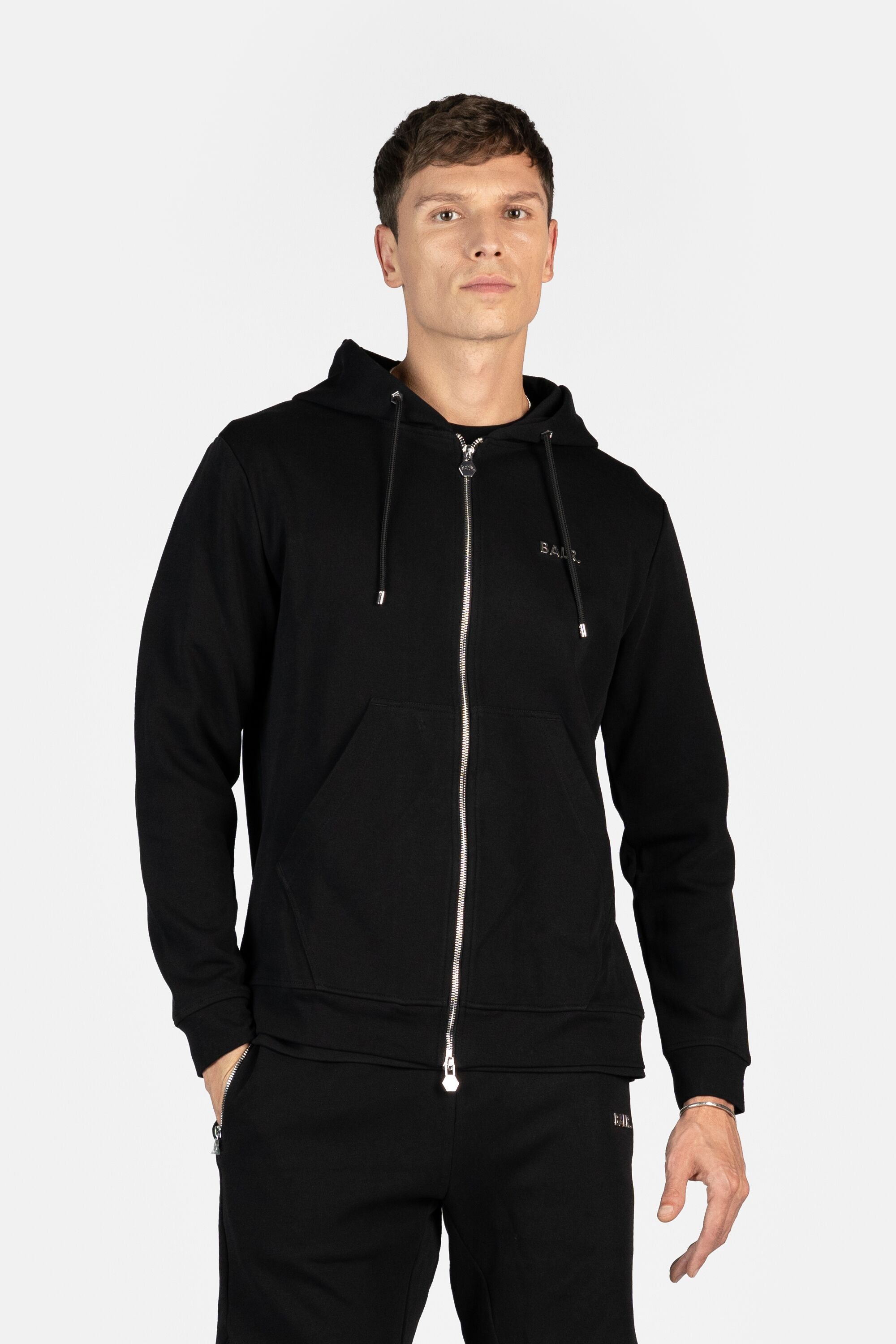 Q-Series Regular Fit Zip Through Hoodie Jet Black