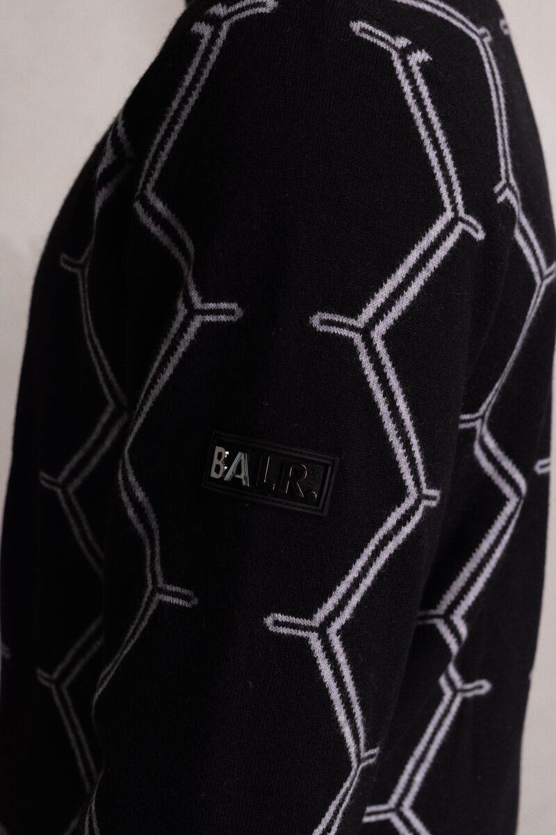 Don Regular Hexagon Quarter Zip Knit Jet Black