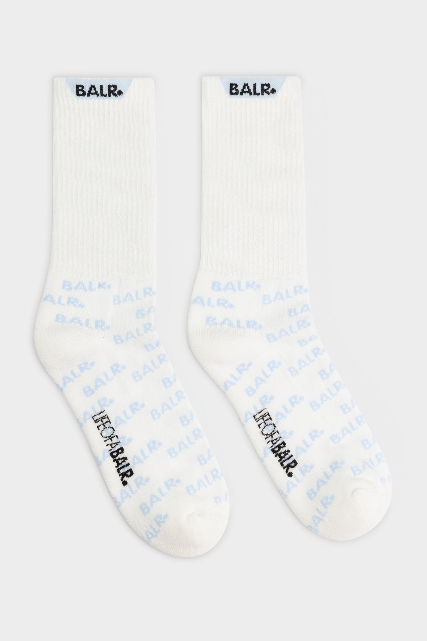 BALR. 2-Pack AOP Logo Socks Bright White/Baby Blue