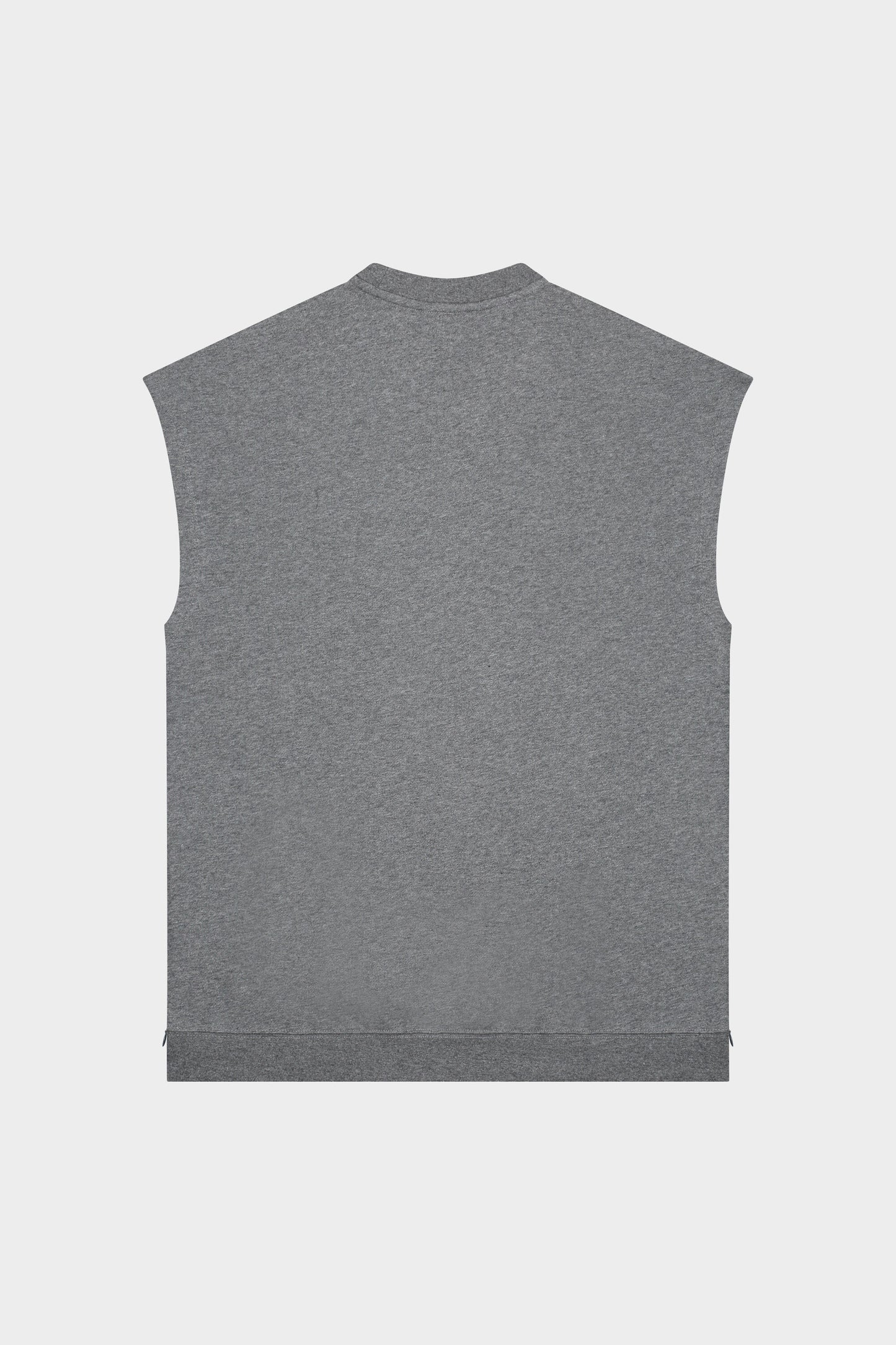 Embroidered LOAB Sleeveless Crew Neck Sweater Grey