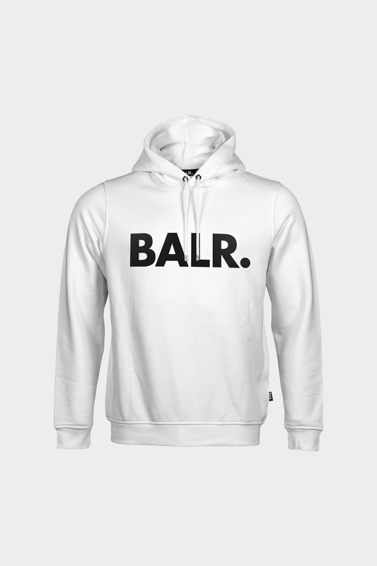 Brand Straight Hoodie Men White