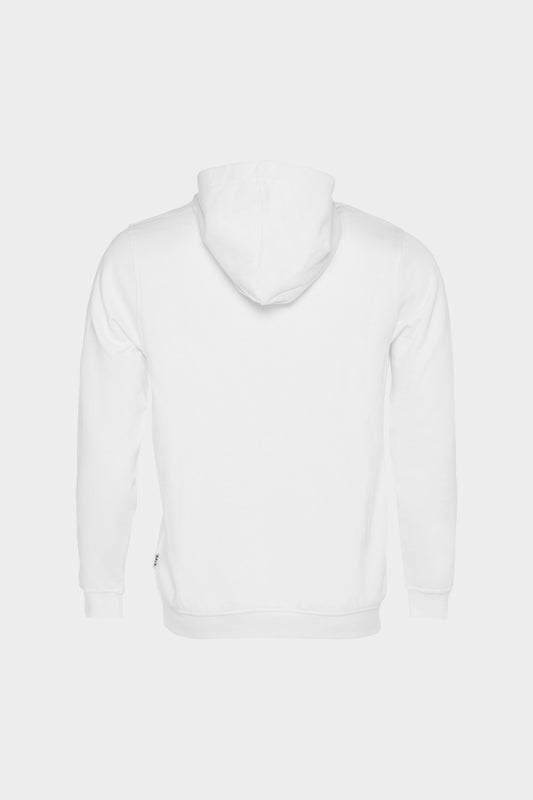 Brand Straight Hoodie Men White