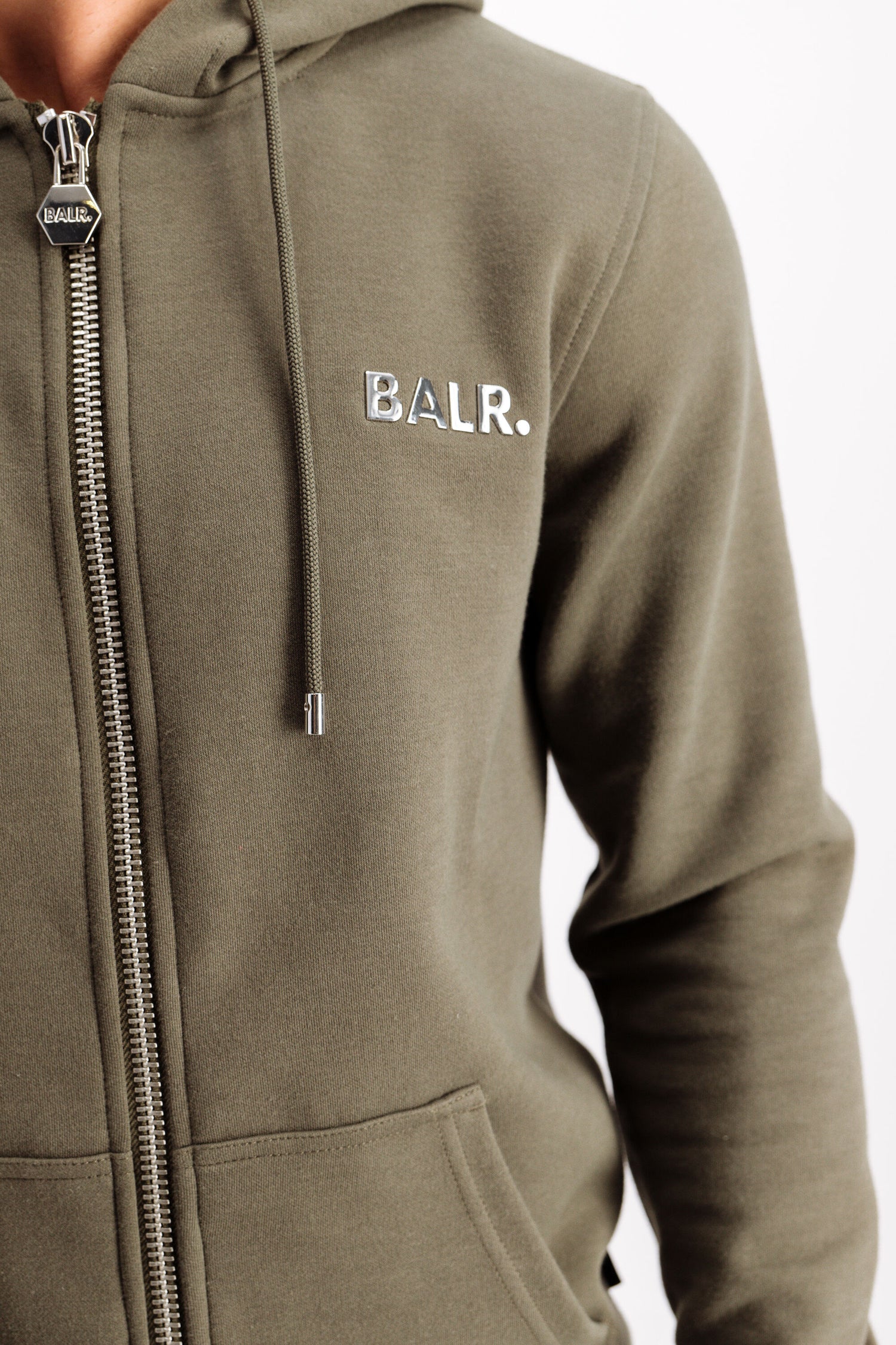 BALR. Q-Series Straight Zipped Hoodie Army Green