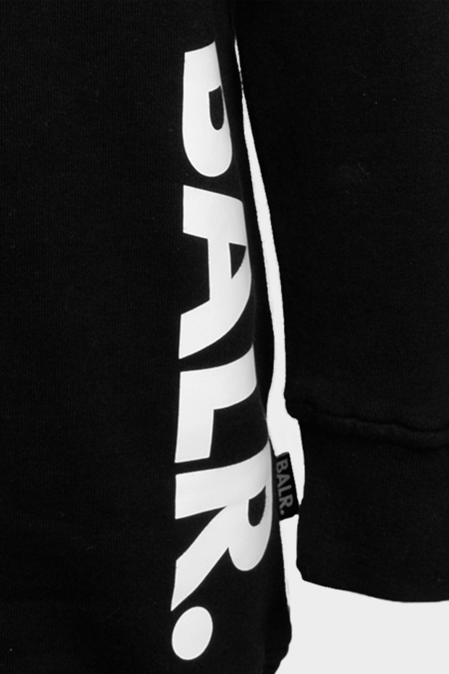 Vertical Brand Logo Long Hoodie Black