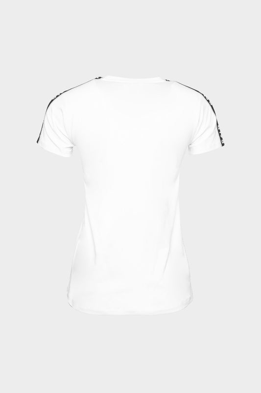 Glitter Tape Slim T-Shirt Women White
