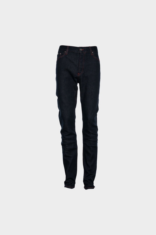 BALR. Dark Aged Jeans With Red Contrast Stitching Slim Dark Aged
