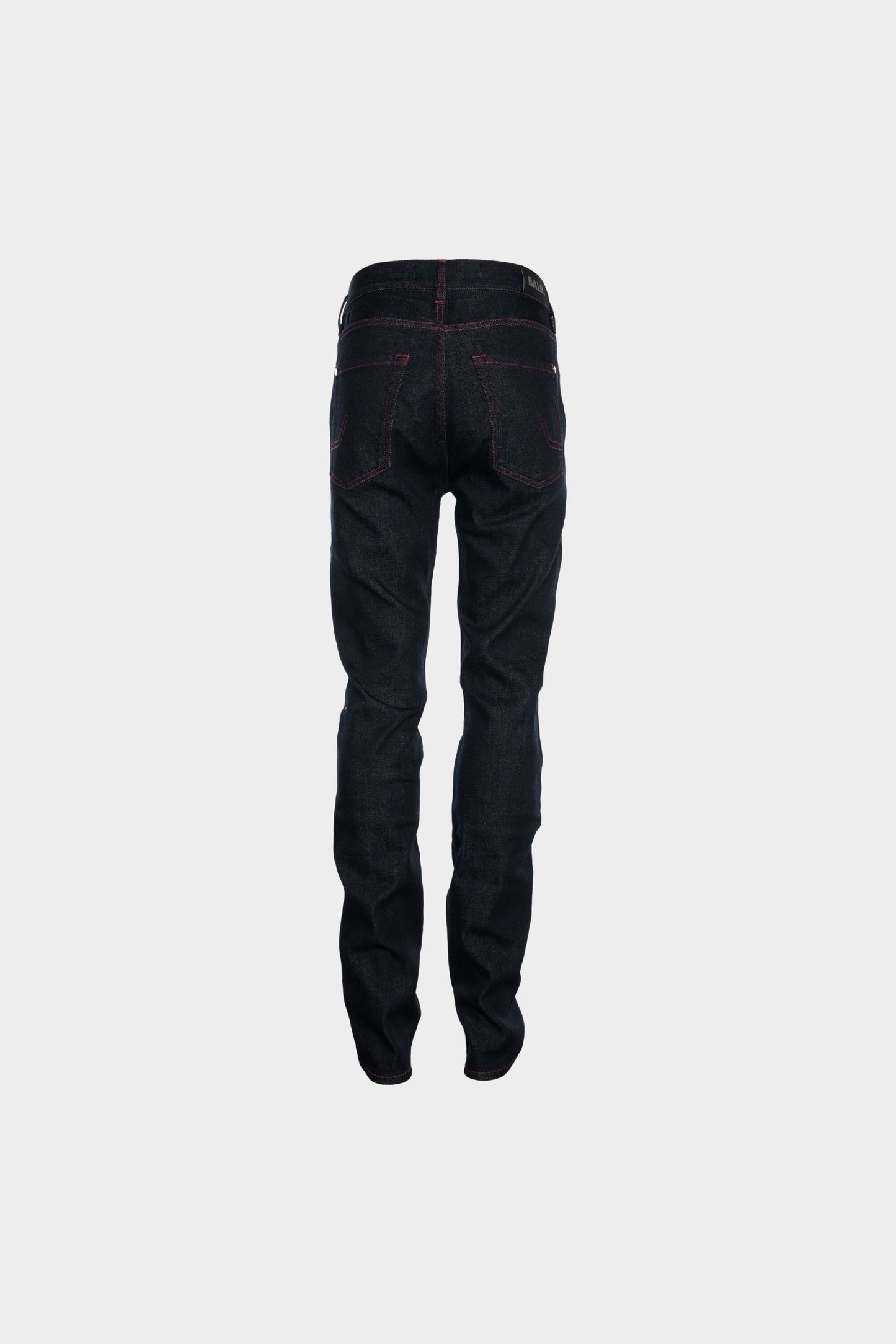 BALR. Dark Aged Jeans With Red Contrast Stitching Slim Dark Aged