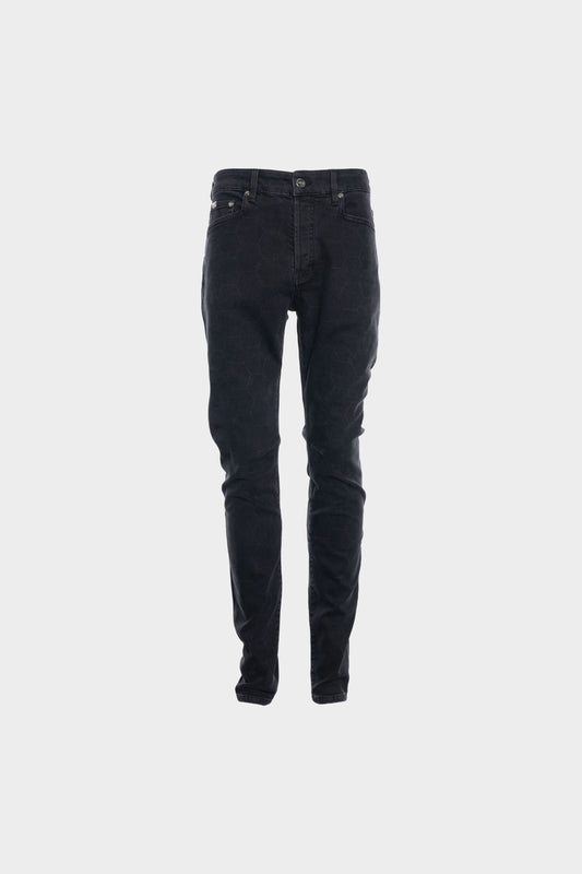 BALR. Allover Laser Hexagon Jeans Skinny Dk Denim Grey