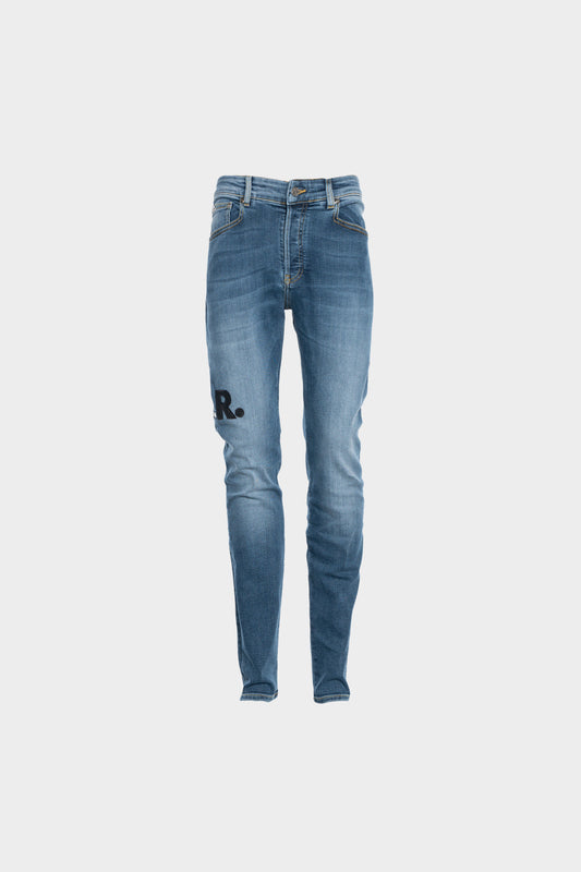 BALR. Leather Patch Mid Aged Jeans Slim Mid Aged