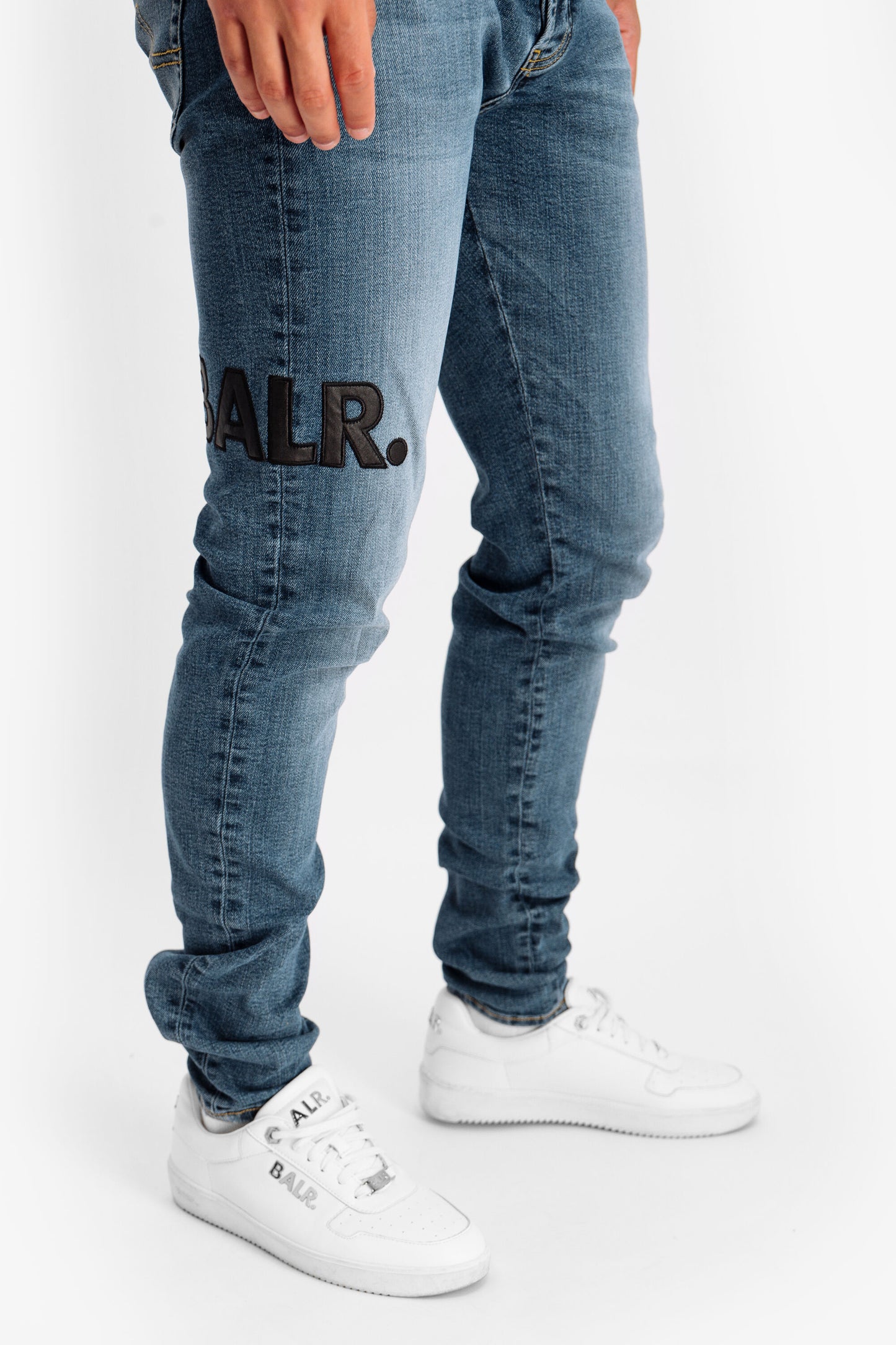 BALR. Leather Patch Mid Aged Jeans Slim Mid Aged