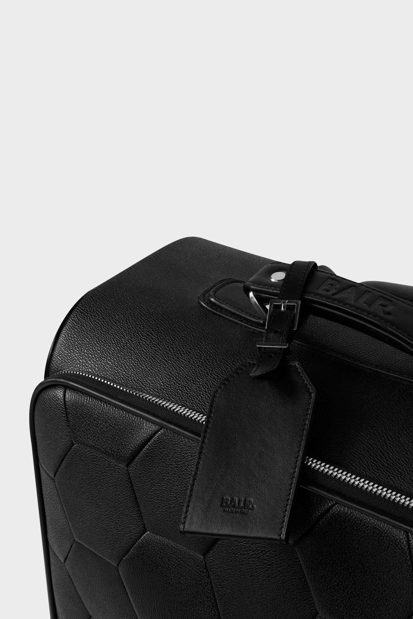 Leather Luggage Tag Black