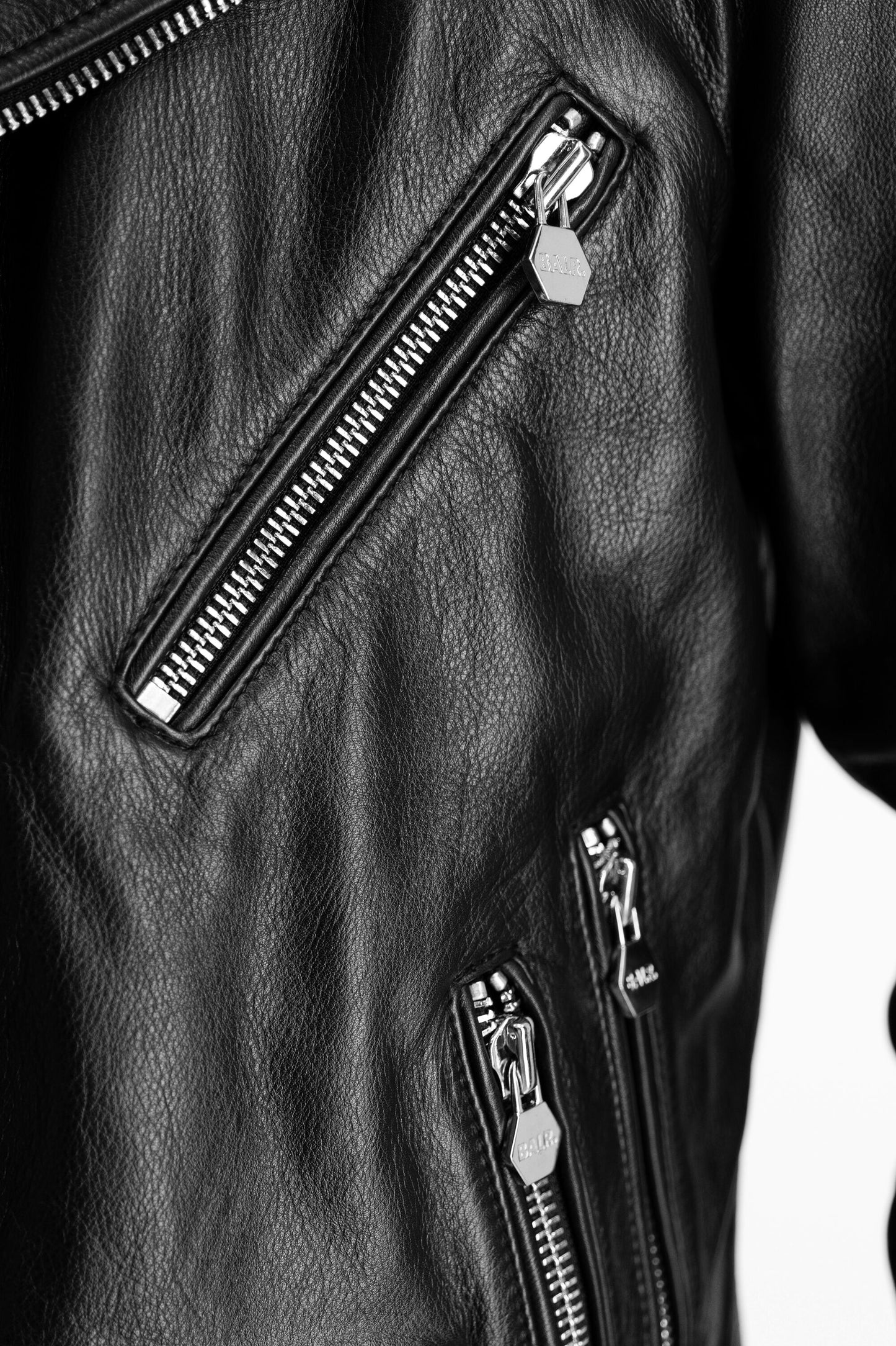BALR. Leather Biker Jacket Black