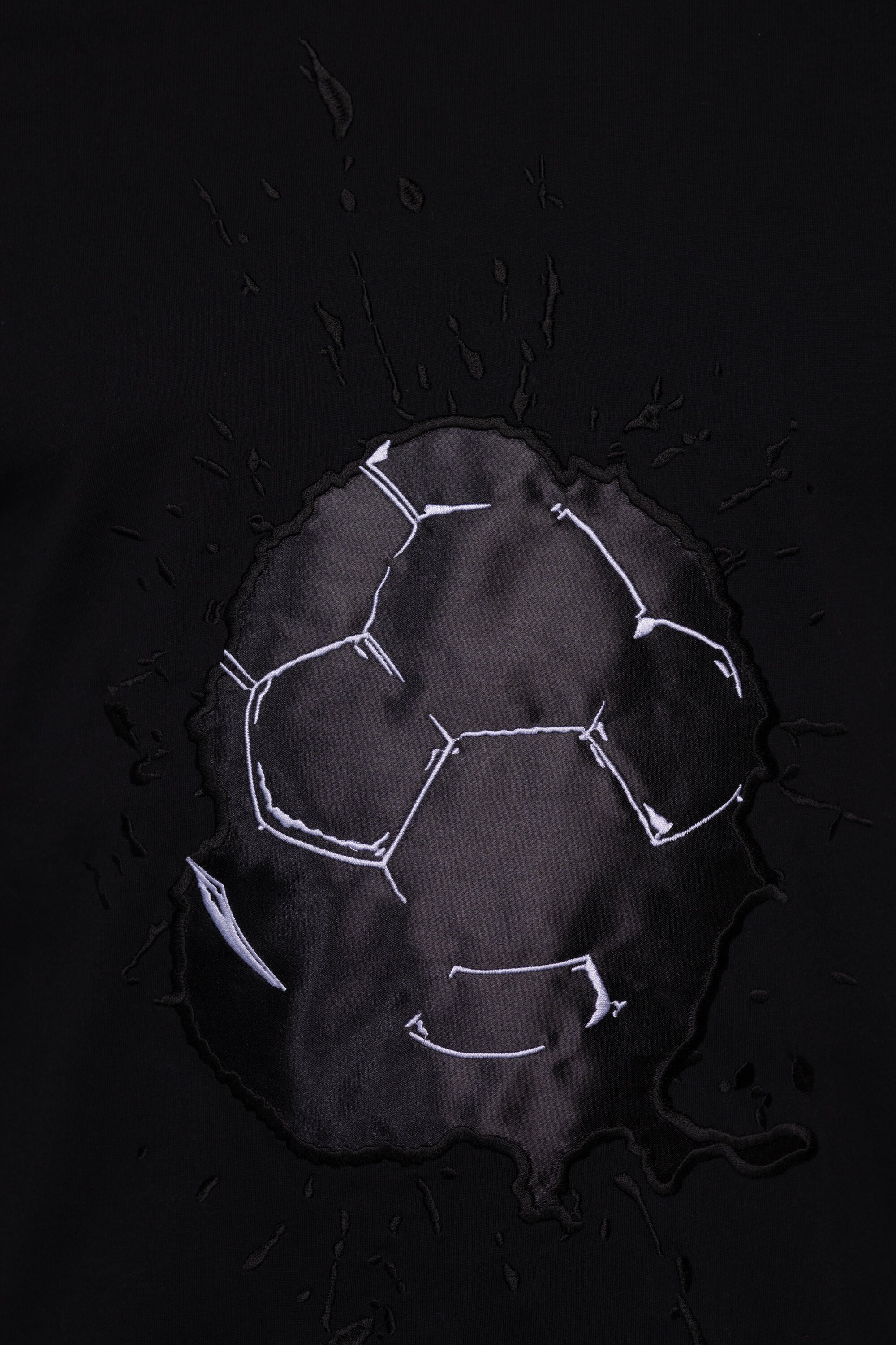 Olaf Straight Satin Football Longsleeve T-Shirt Jet Black