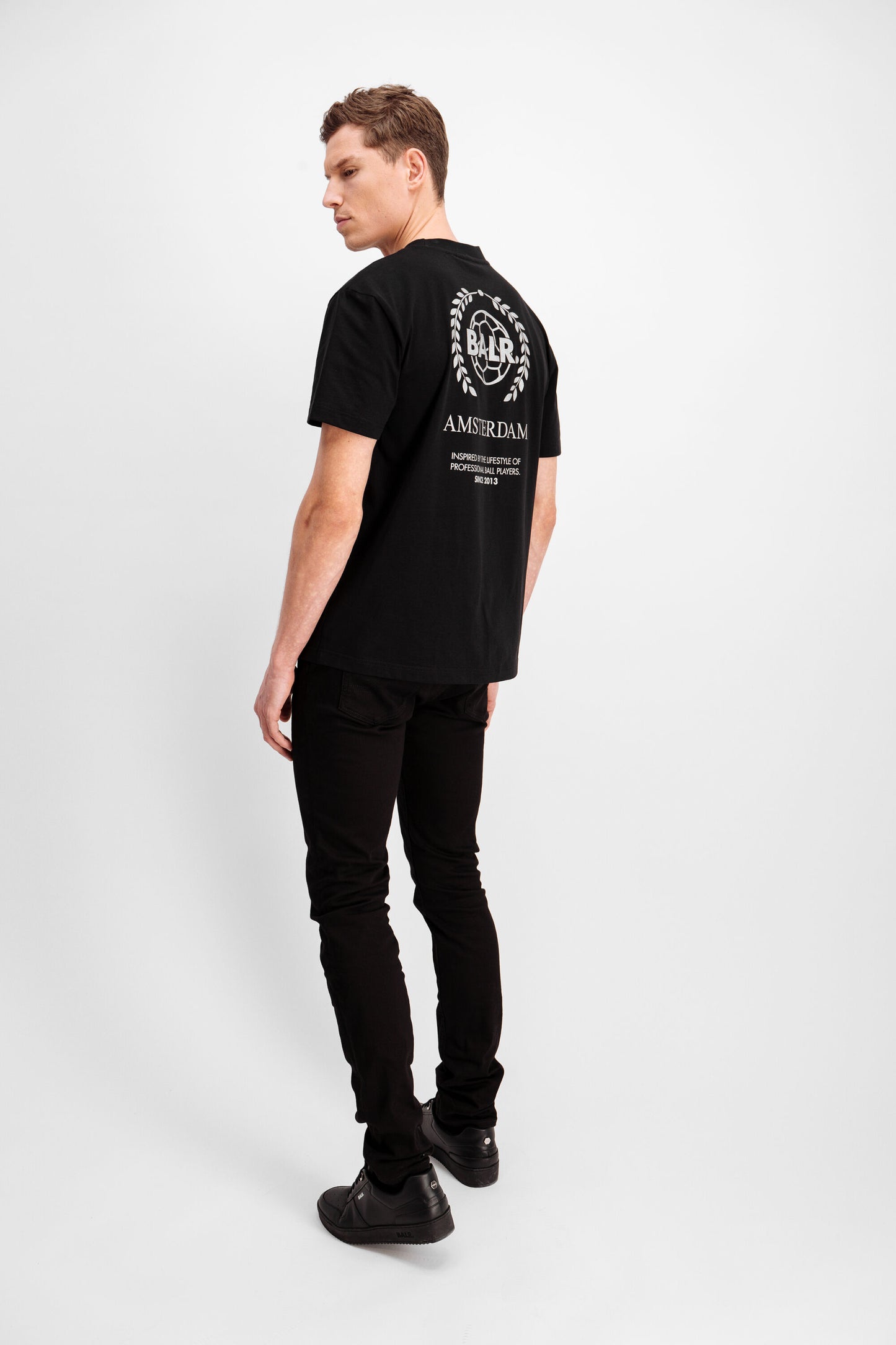 Crest Print Back Amsterdam Box Fit T-Shirt Jet Black