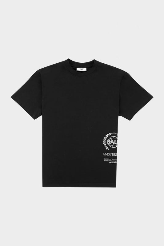 Crest Print Amsterdam Box Fit T-Shirt Jet Black