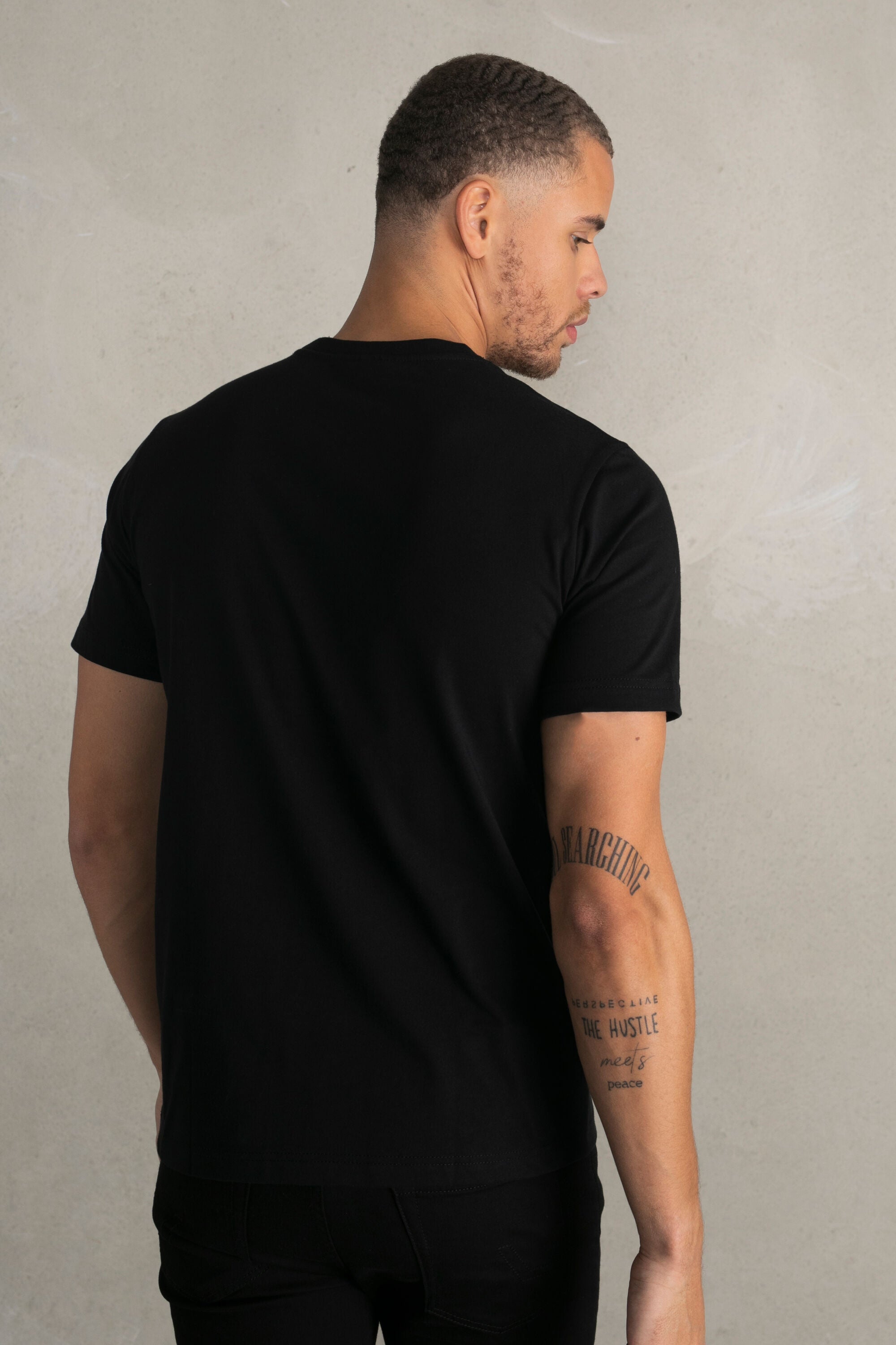 Brand Straight T-Shirt Jet Black