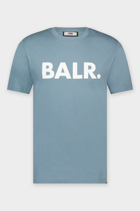 Brand Straight T-shirt Steenblauw