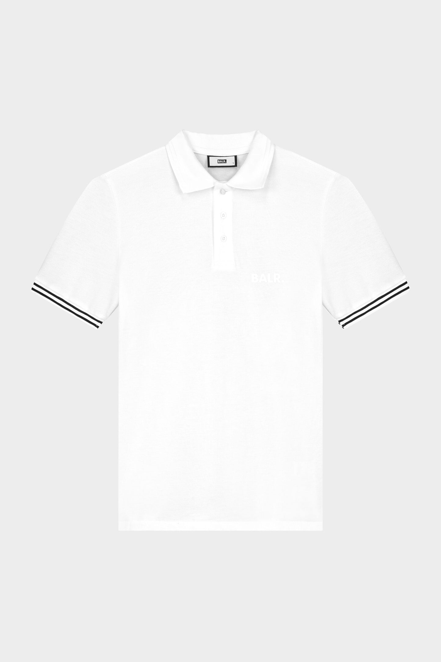 BALR. Straight Polo Striped Rib Bright White