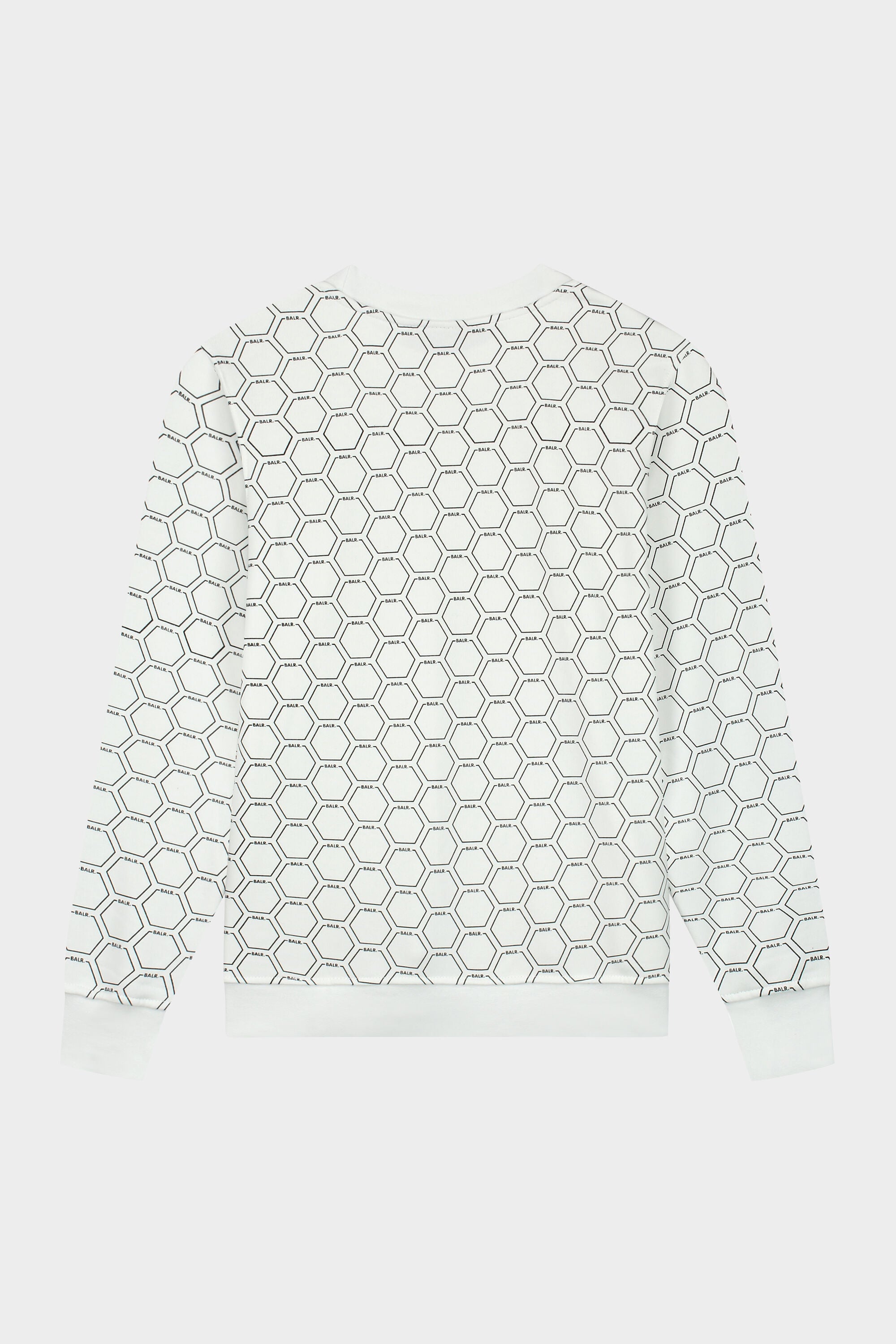 Olaf Straight Crewneck Hexagon AOP Bright White/Jet Black