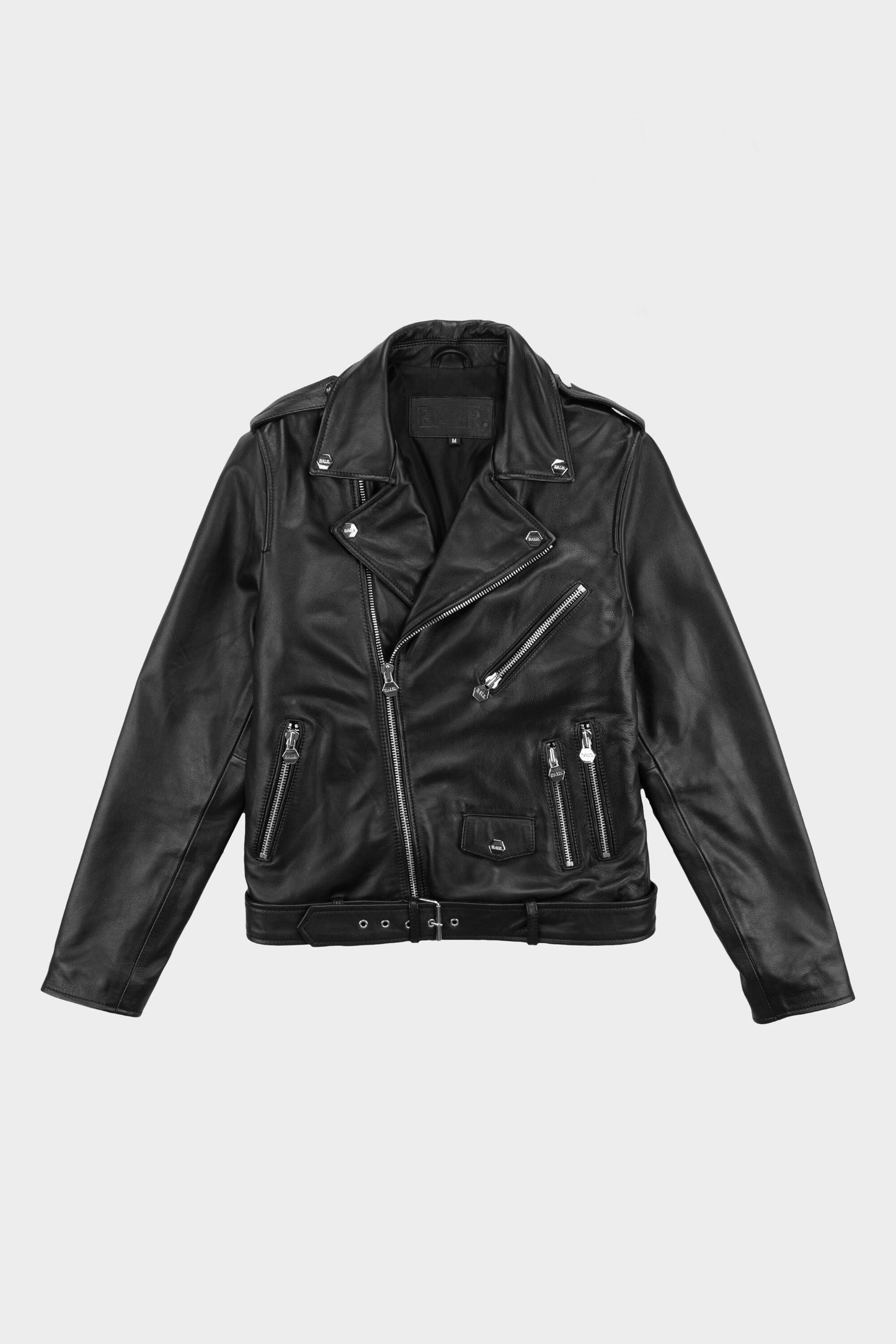 Leather Biker Jacket Jet Black