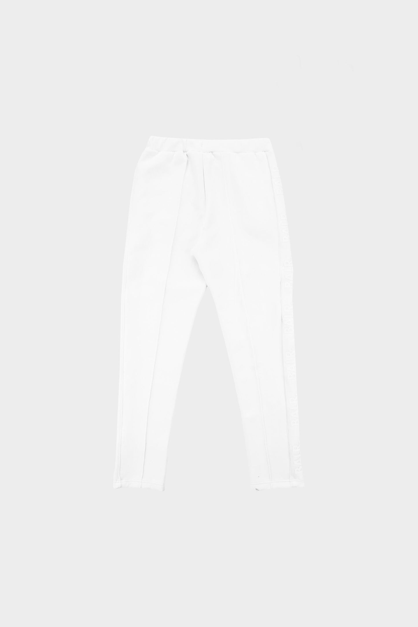 Repeat Tape Straight Pleated Track Pants White