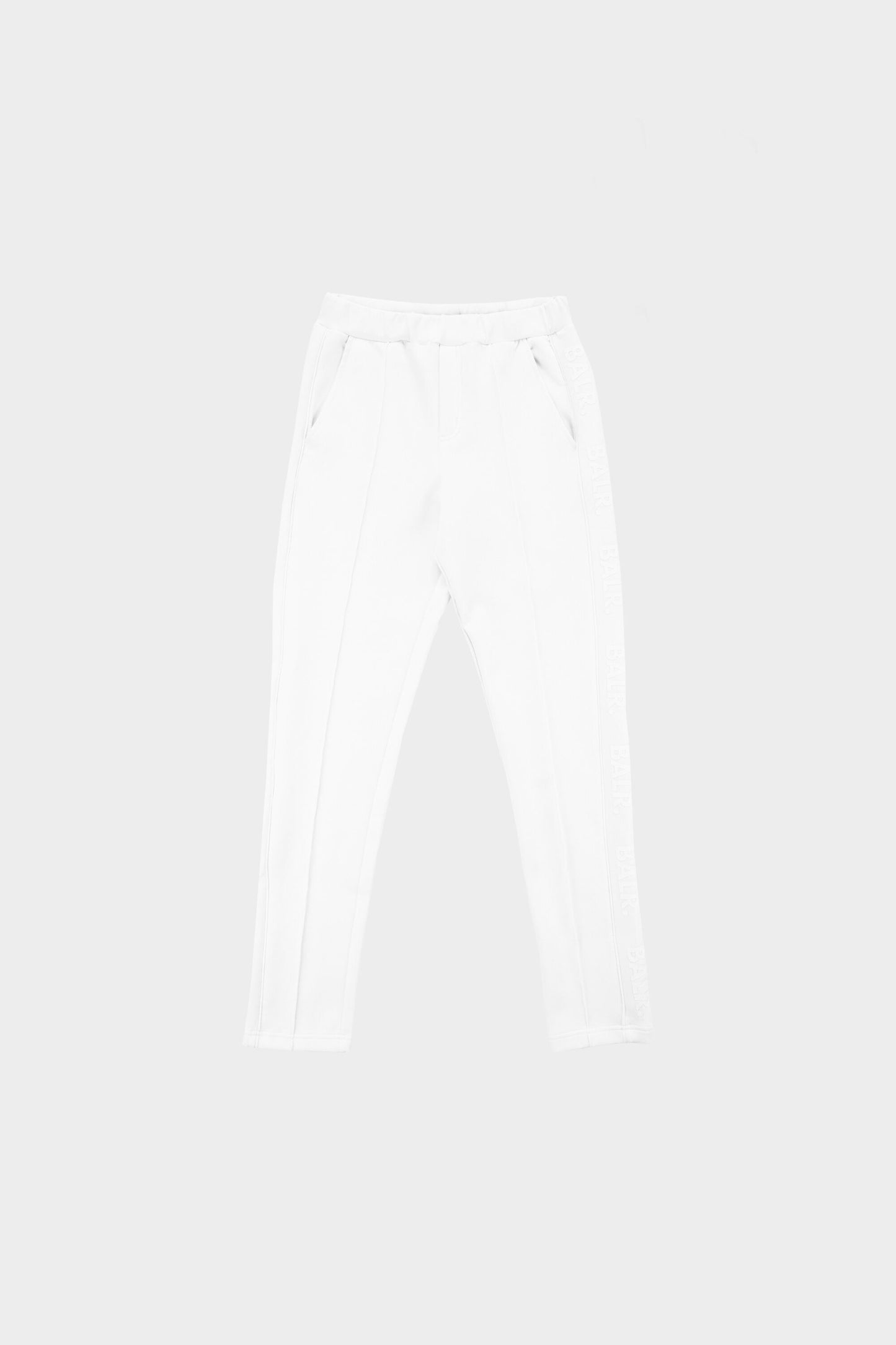 Repeat Tape Straight Pleated Track Pants White