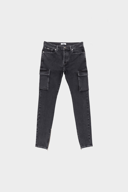 Cargo Slim Jeans Dk Denim Grey