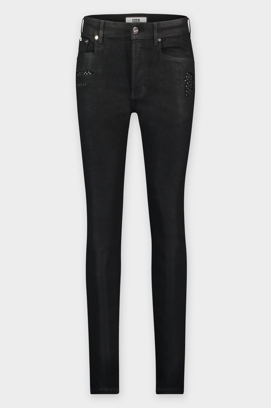Trevor Skinny Coated Studs Denim Jet Black