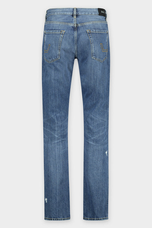 Spencer Straight Distressed Denim Mid Blue