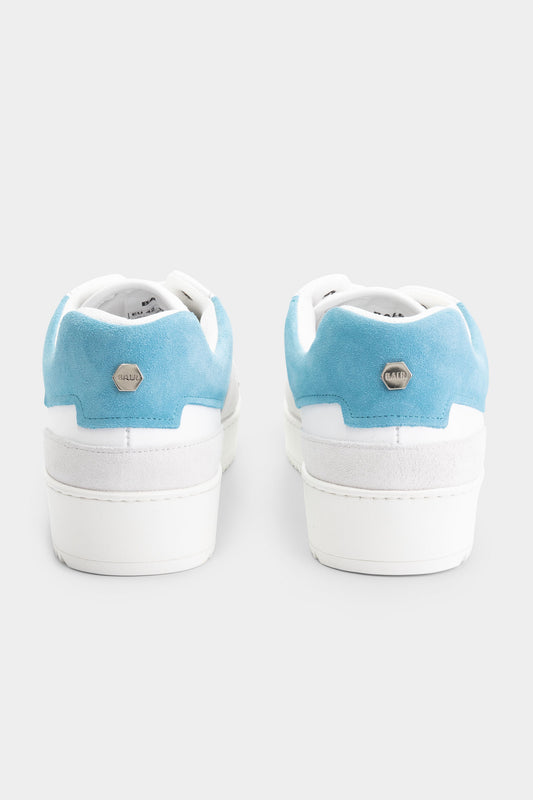 Sneaker Low Leather-Suede White/Sky Blue