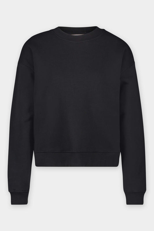 Evi Loose Glitter Crewneck Jet Black