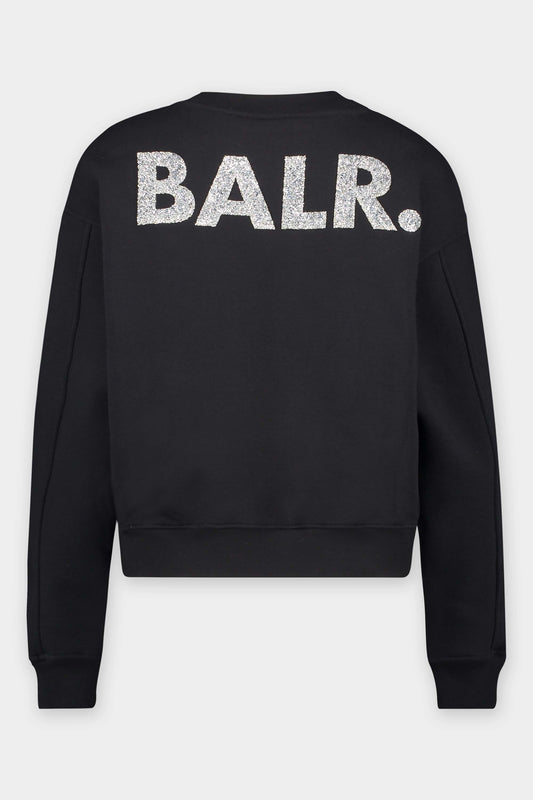 Evi Loose Glitter Crewneck Jet Black