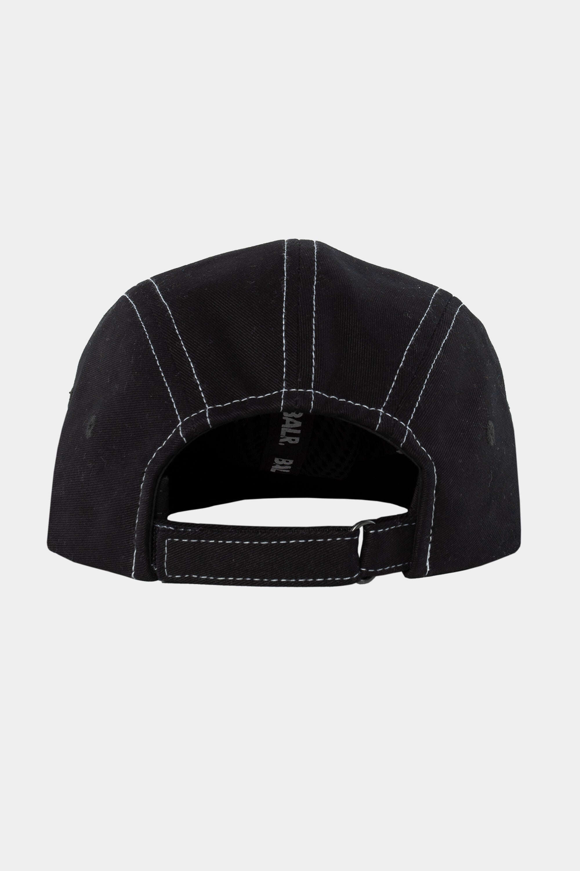 Cotton Contrast Stitch 5-Panel Cap Jet Black