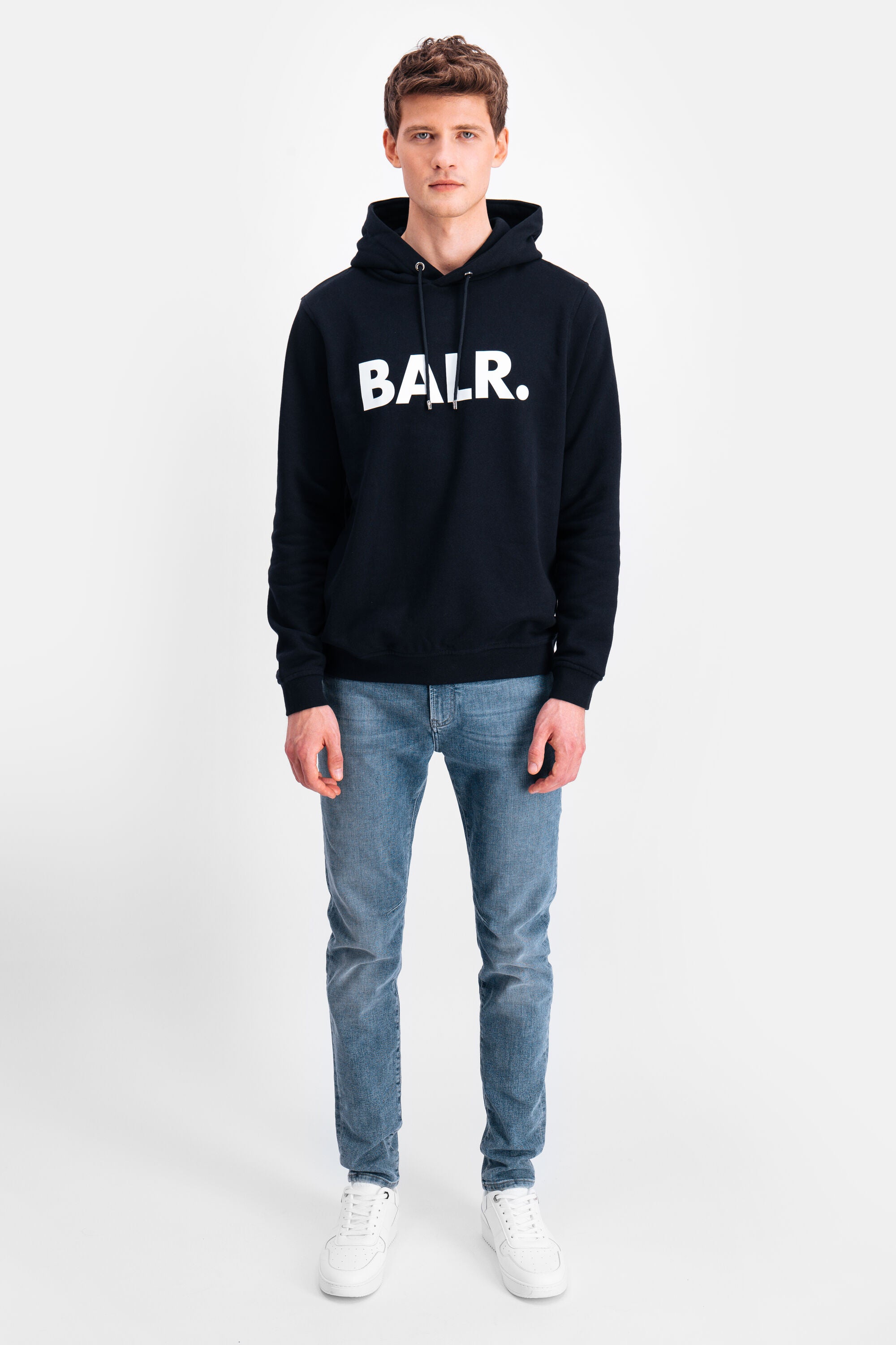 BALR. Brand Straight Hoodie Navy Blue