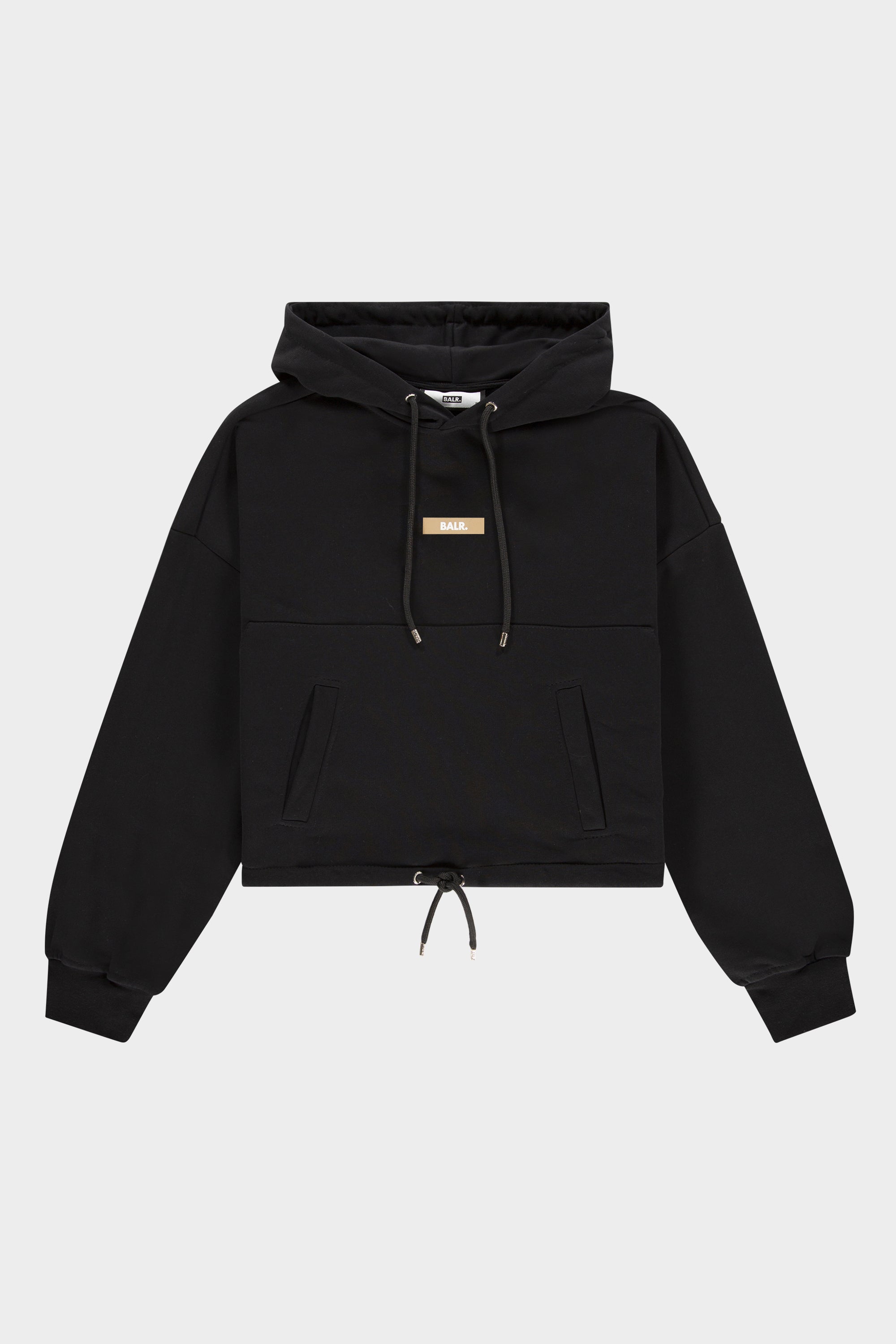 BALR. Drawcord Hoodie Club Logo Jet Black