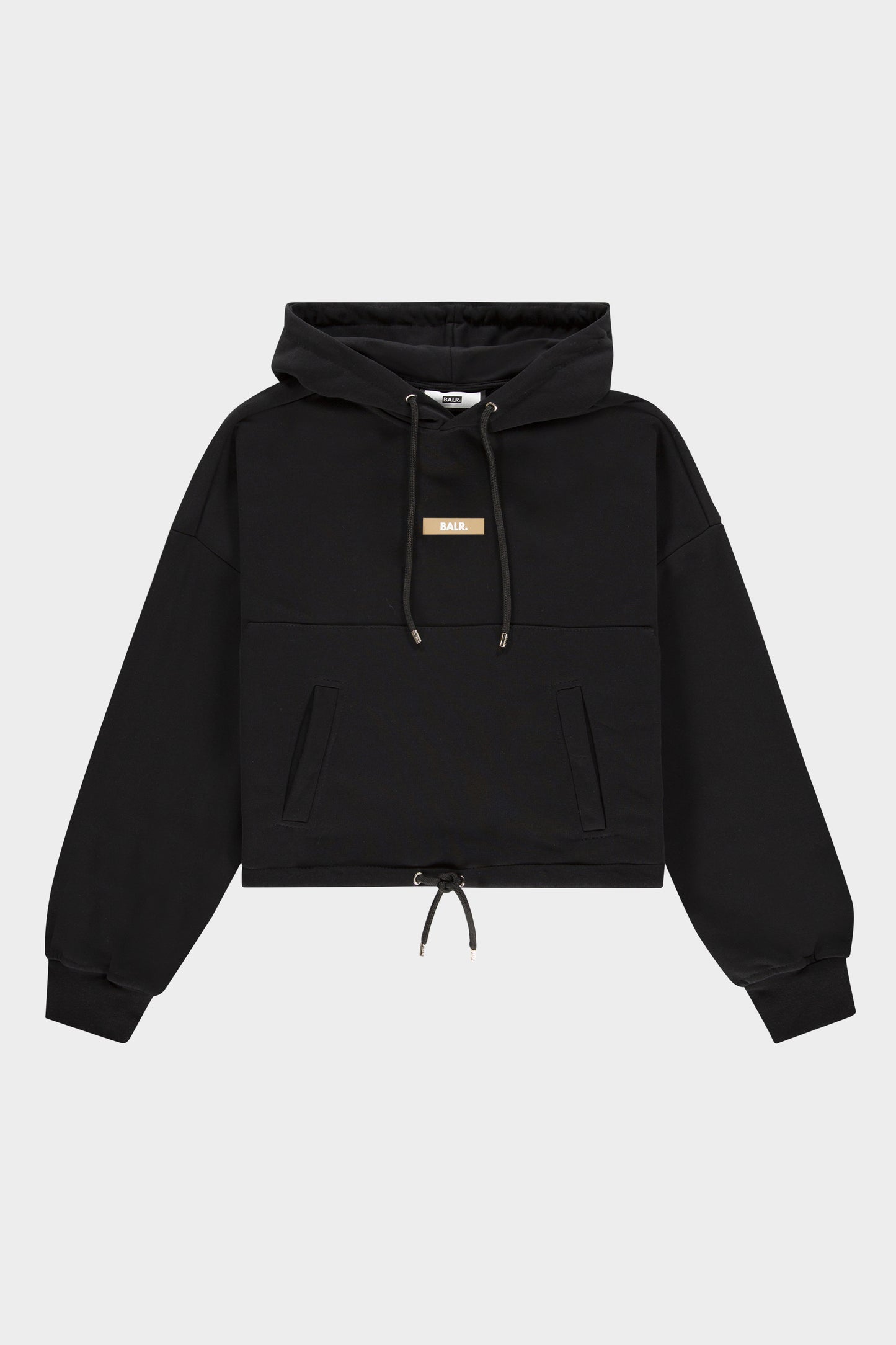 BALR. Drawcord Hoodie Club Logo Jet Black
