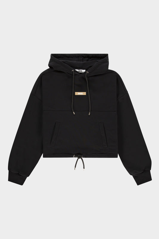 BALR. Drawcord Hoodie Club Logo Jet Black