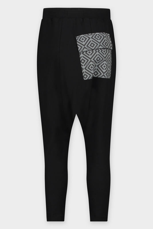 Larry Low Crotch Sweat Pants - ISHU Jet Black